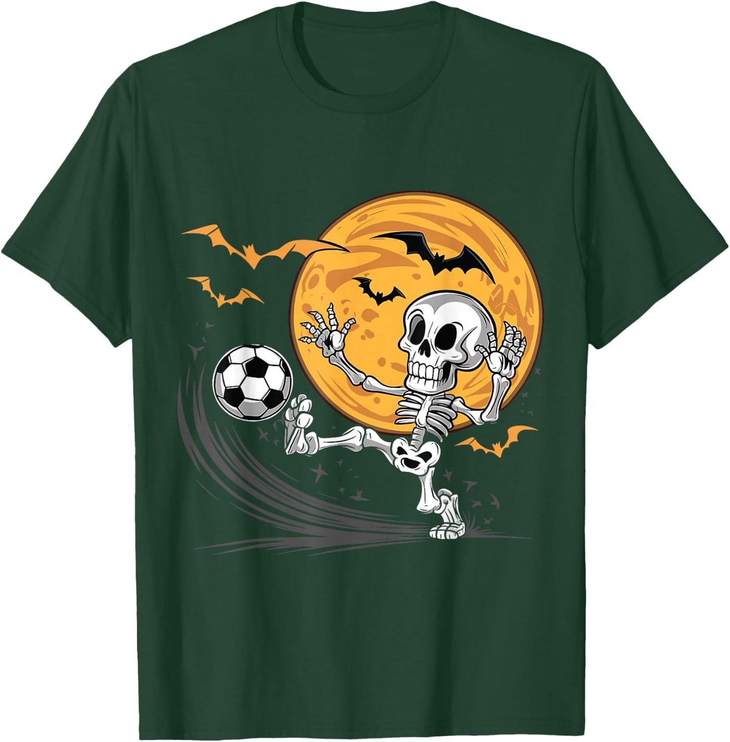 Soccer Skeleton Halloween Men Boys Soccer Player Halloween T-Shirt - T-Shirt | Forest