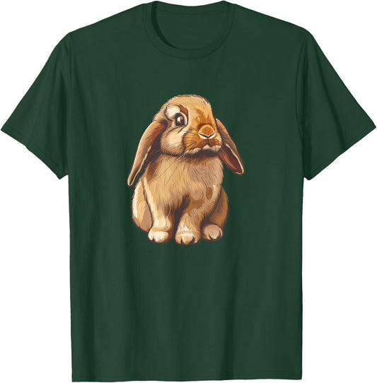 Art Illustration Mini Holland Lop Bunny Rabbit Lover T-Shirt - T-Shirt | Forest