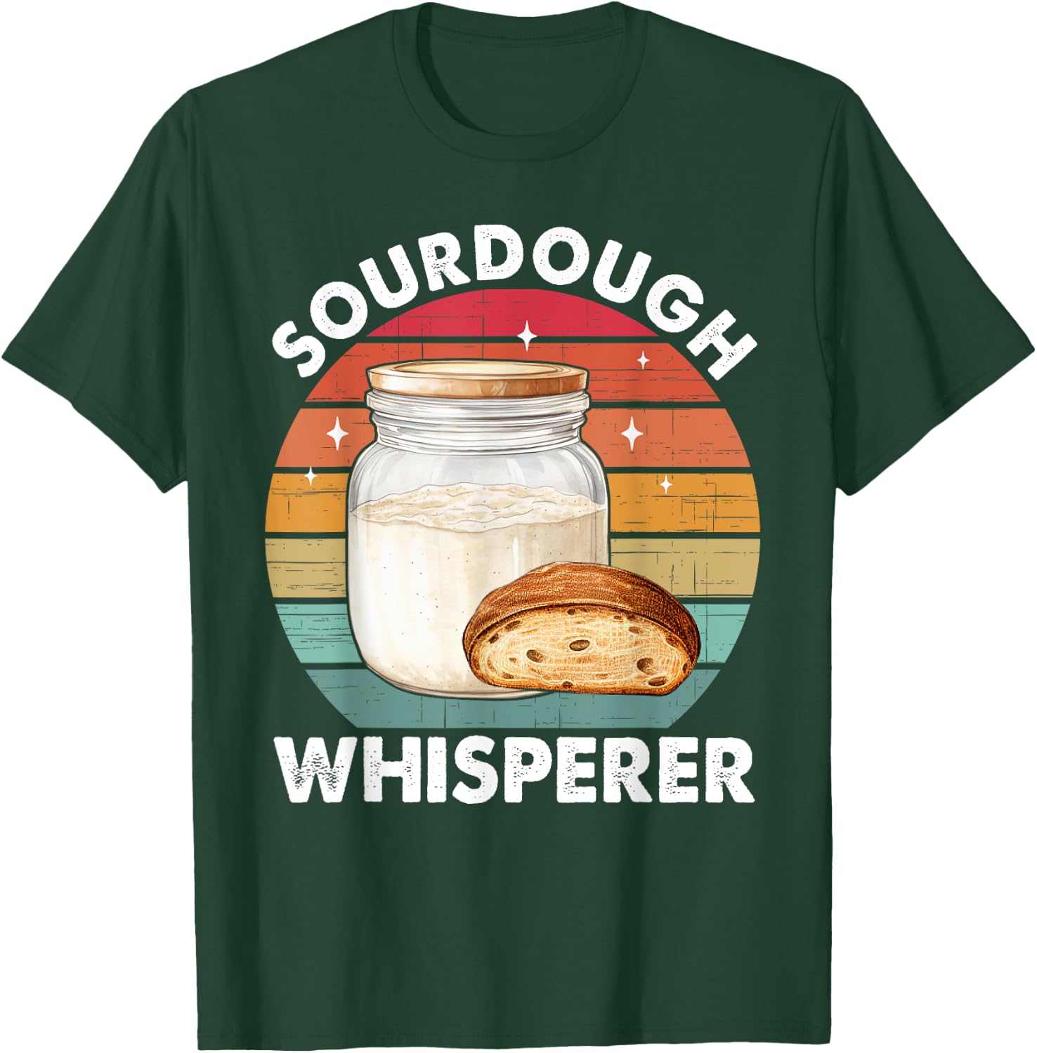 Sourdough Whisperer Retro Sourdough Bread Baker Fermentation T-Shirt - T-Shirt | Forest