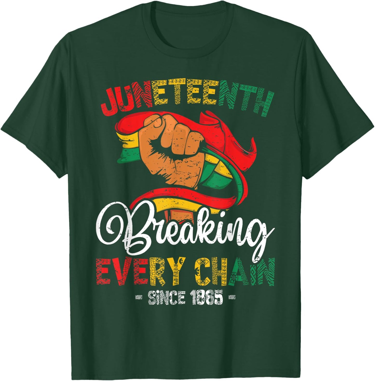 Juneteenth African American Freedom 1865 Women Men T-Shirt - T-Shirt | Forest