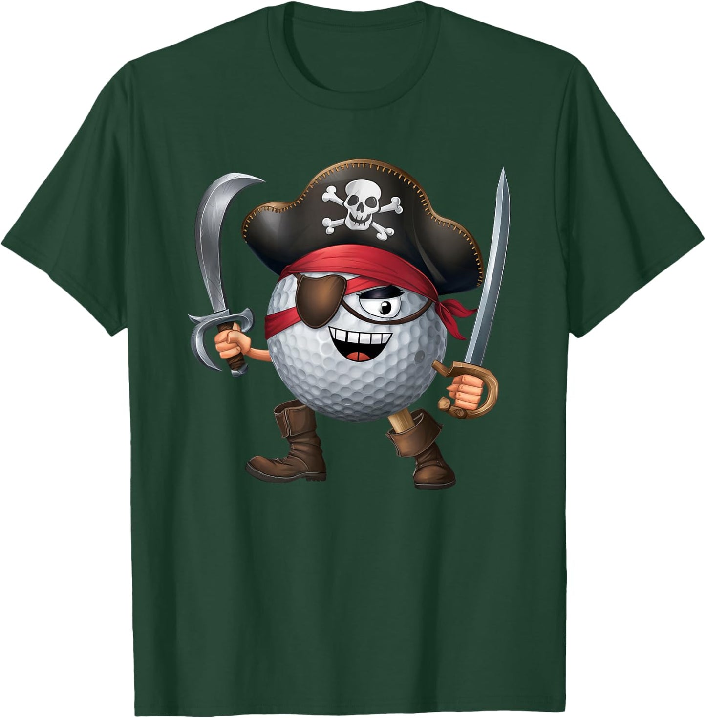 Golf Halloween Pirate Player Kids Pirate Funny T-Shirt - T-Shirt | Forest