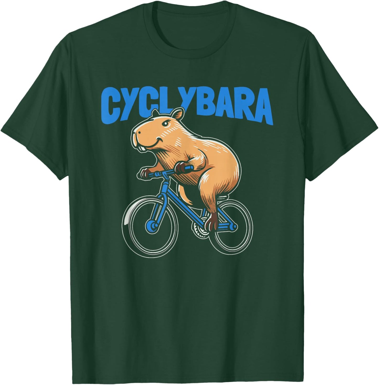 Capybara Cyclist Bicycle Bike Cycle - Cycling Cyclybara T-Shirt - T-Shirt | Forest