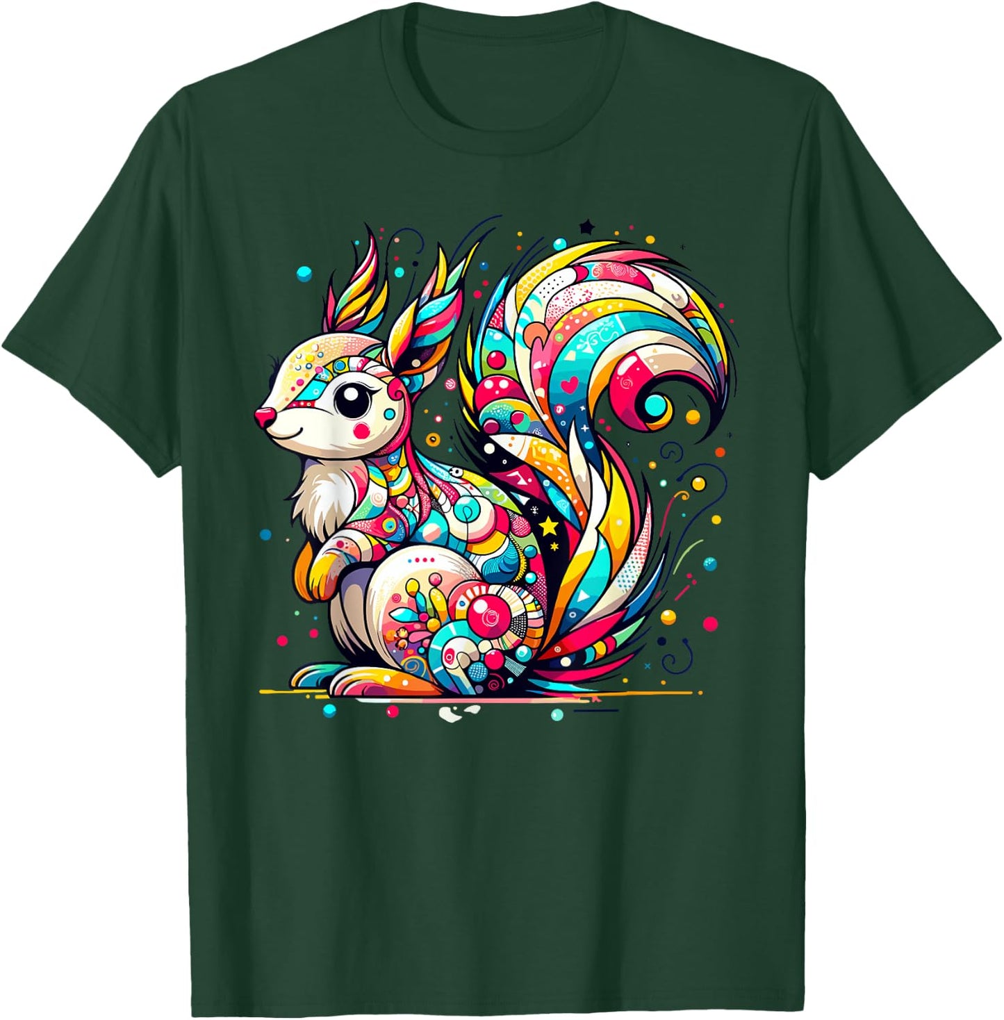 Hobicore Aesthetic Squirrel Lover Shirt Colorful Squirrel T-Shirt - T-Shirt | Forest