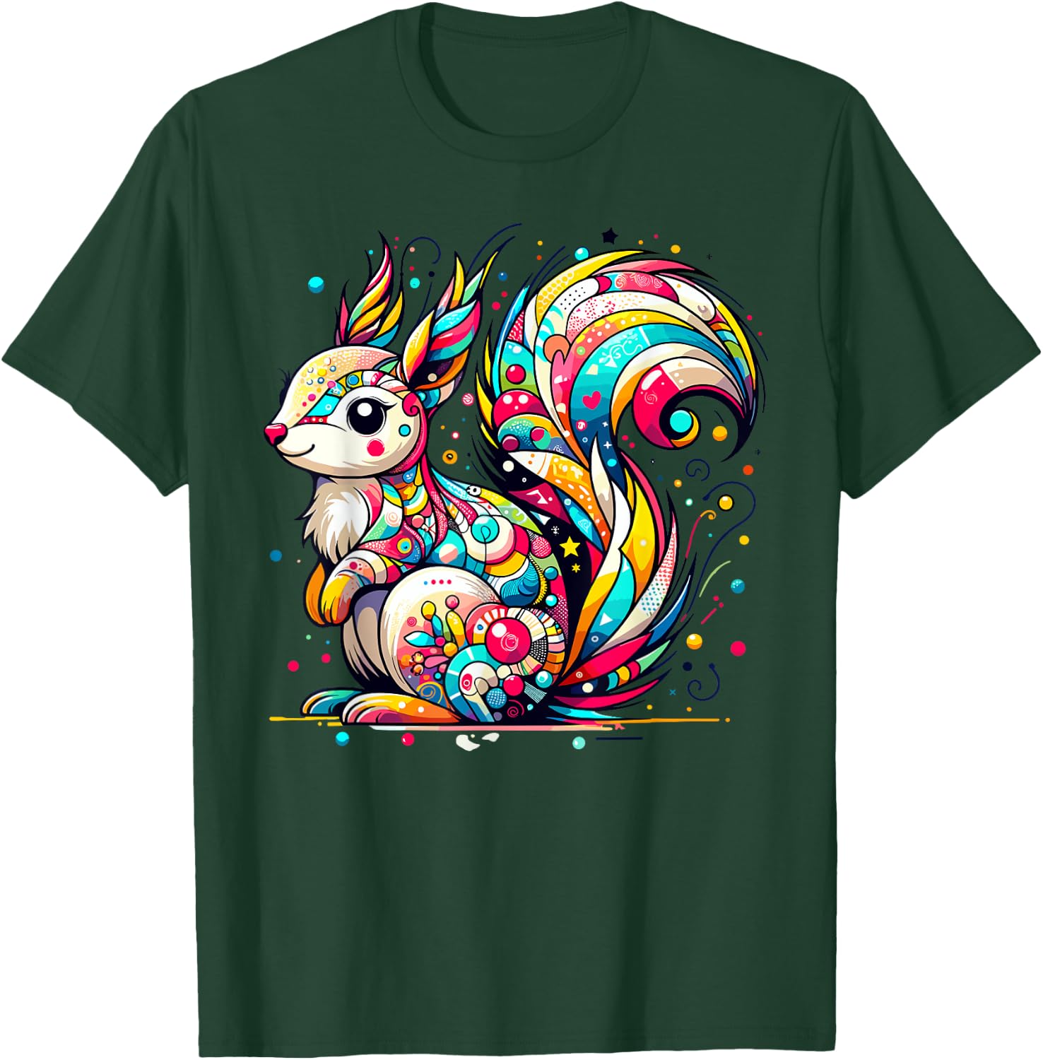 Hobicore Aesthetic Squirrel Lover Shirt Colorful Squirrel T-Shirt - T-Shirt | Forest