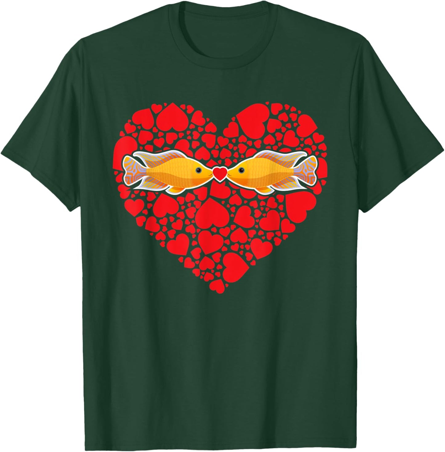 Aquarium Fish Lover Valentine's Day Gift Fish Kissing Fish T-Shirt - T-Shirt | Forest