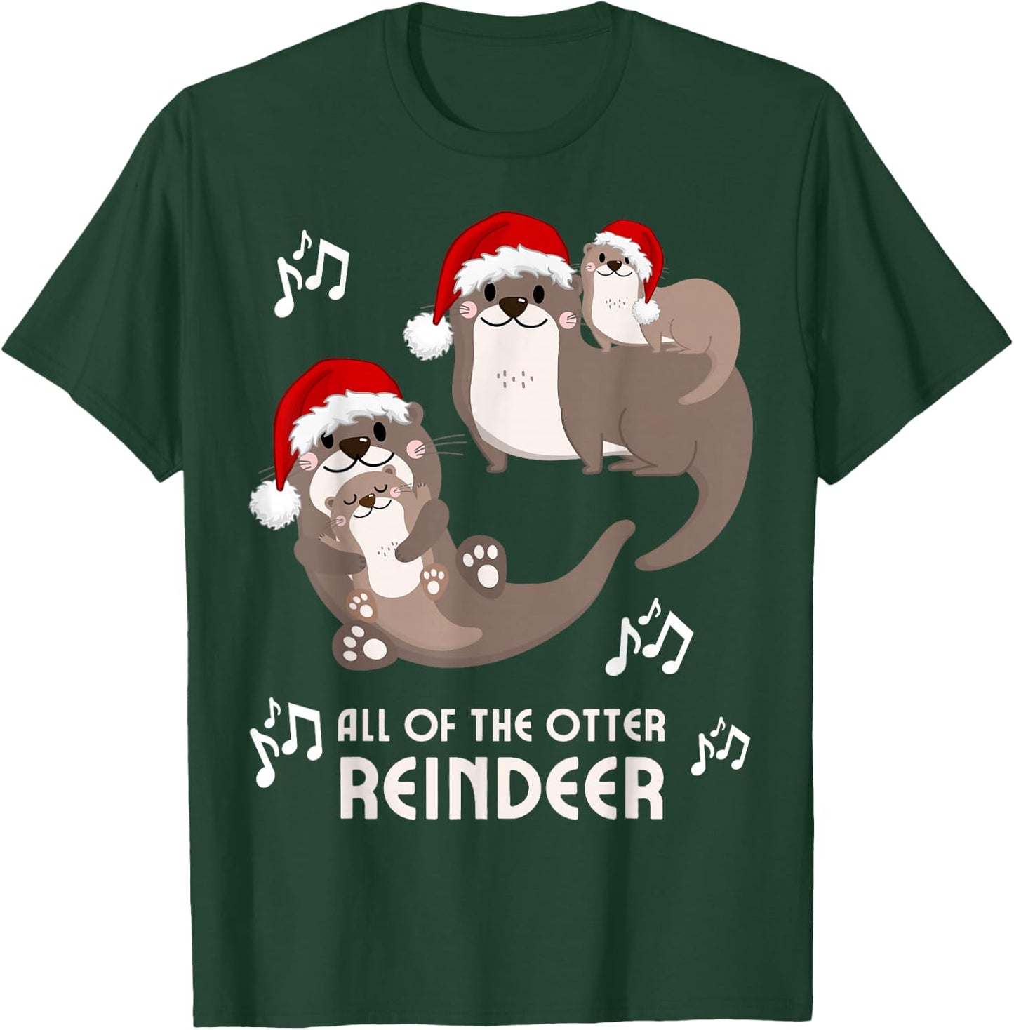 Christmas Otter Puns All of the Otter Reindeer Boys, Girls T-Shirt - T-Shirt | Forest