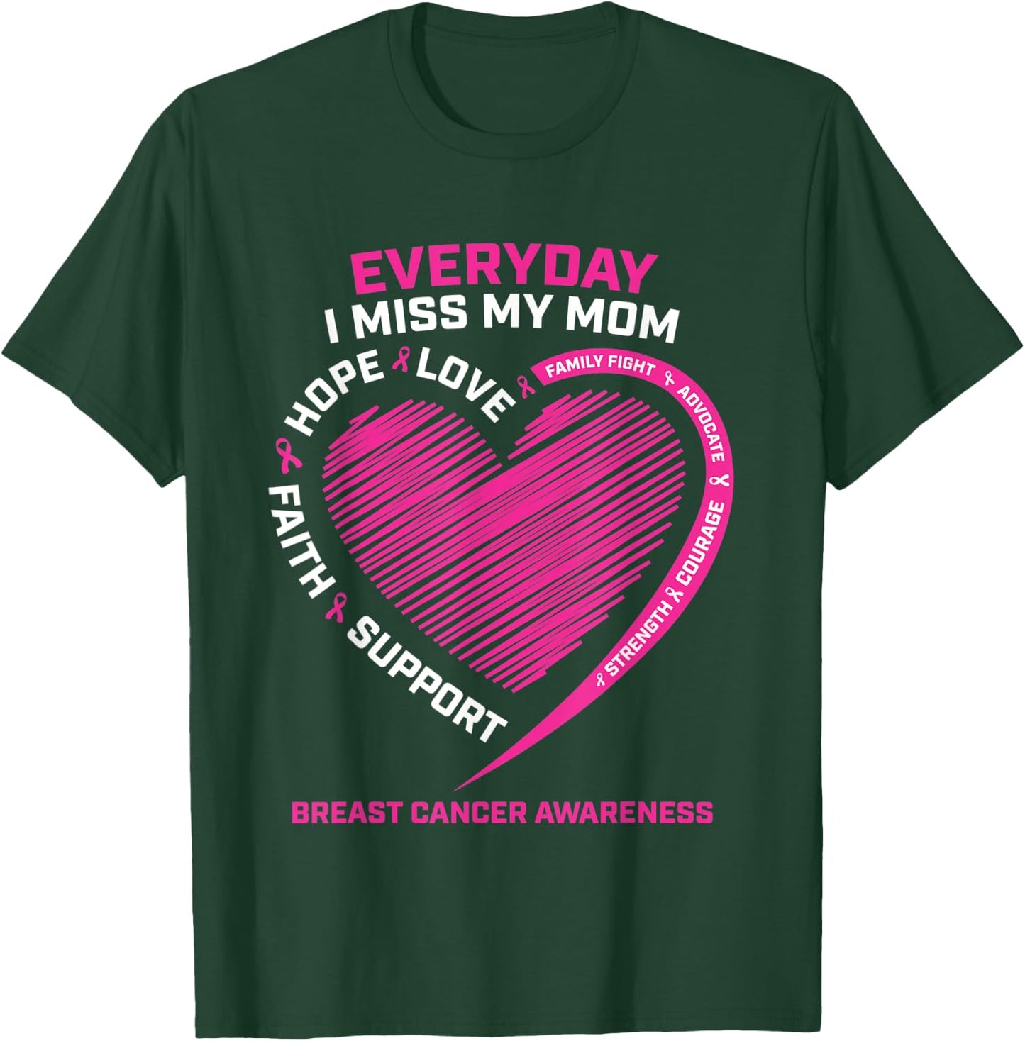 Remembrance Mother Loving Memory Mom Breast Cancer Awareness T-Shirt - T-Shirt | Forest