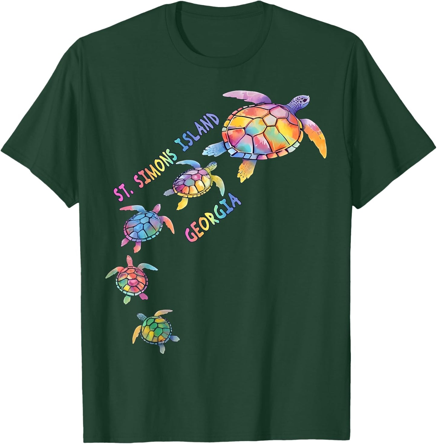 St. Simons Island Beach Georgia Sea Turtle Lover Beach SSI Men Women Kids T-Shirt - T-Shirt | Forest
