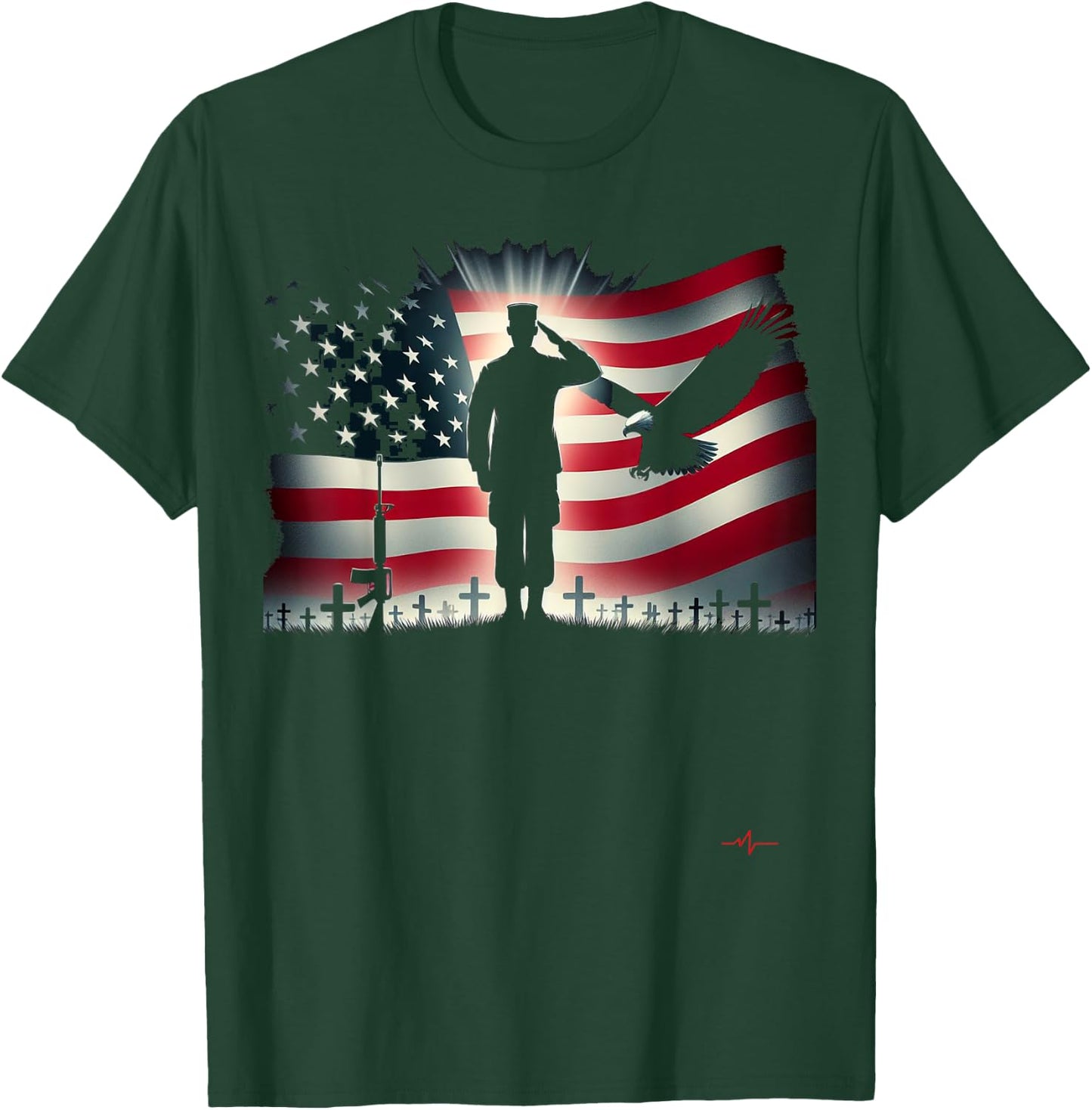 Memorial Day We Will Never Forget Remember The Fallen Flag T-Shirt - T-Shirt | Forest