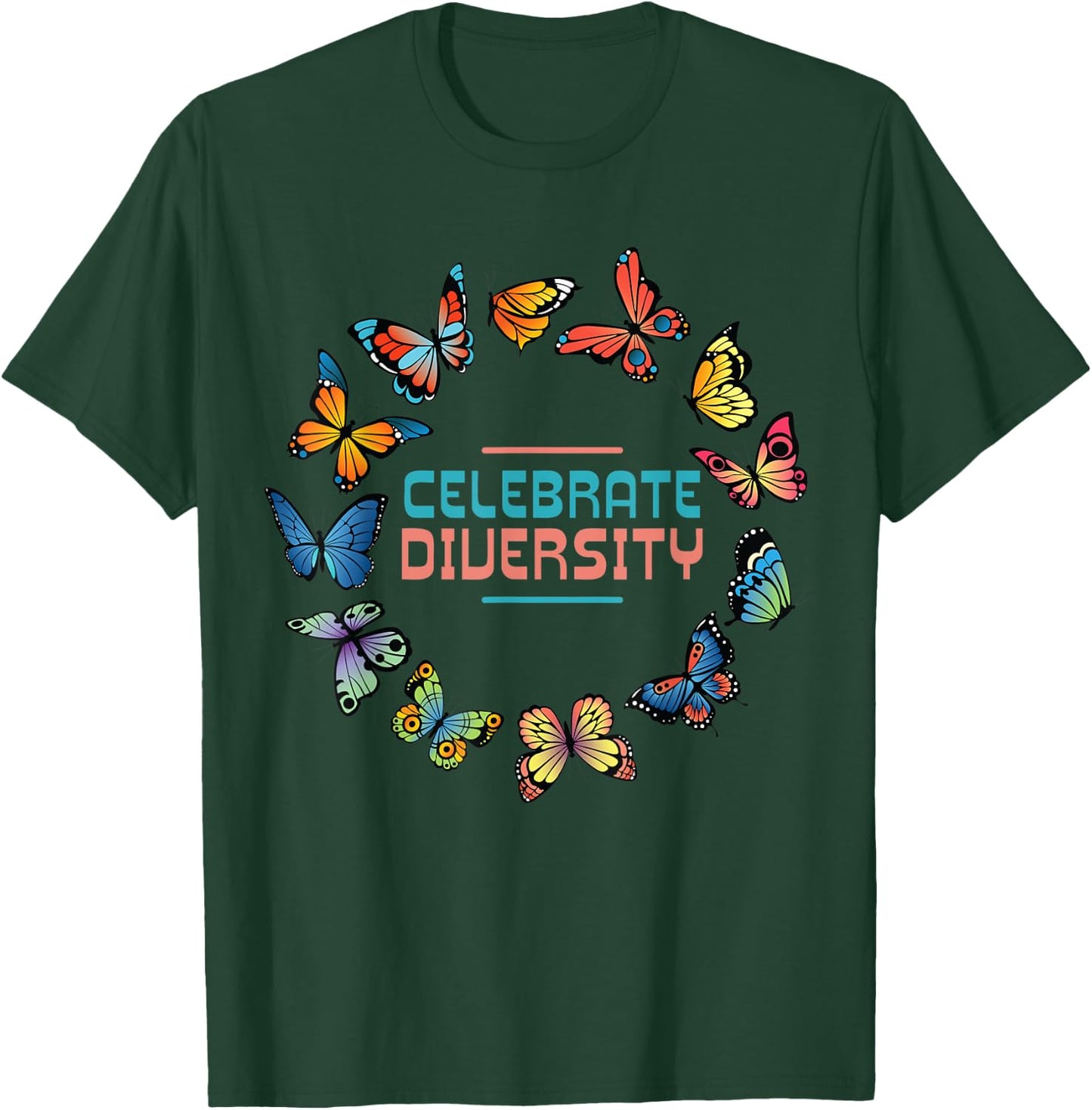 Butterfly Gifts Celebrate Diversity Girl Butterfly T-Shirt - T-Shirt | Forest