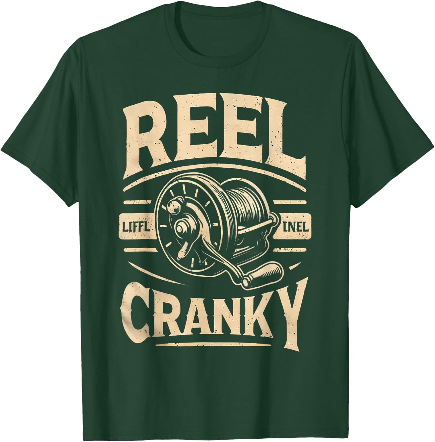 Funny Cranky Fishing Reel Pun Shirt Humor Fishermen T-Shirt - T-Shirt | Forest