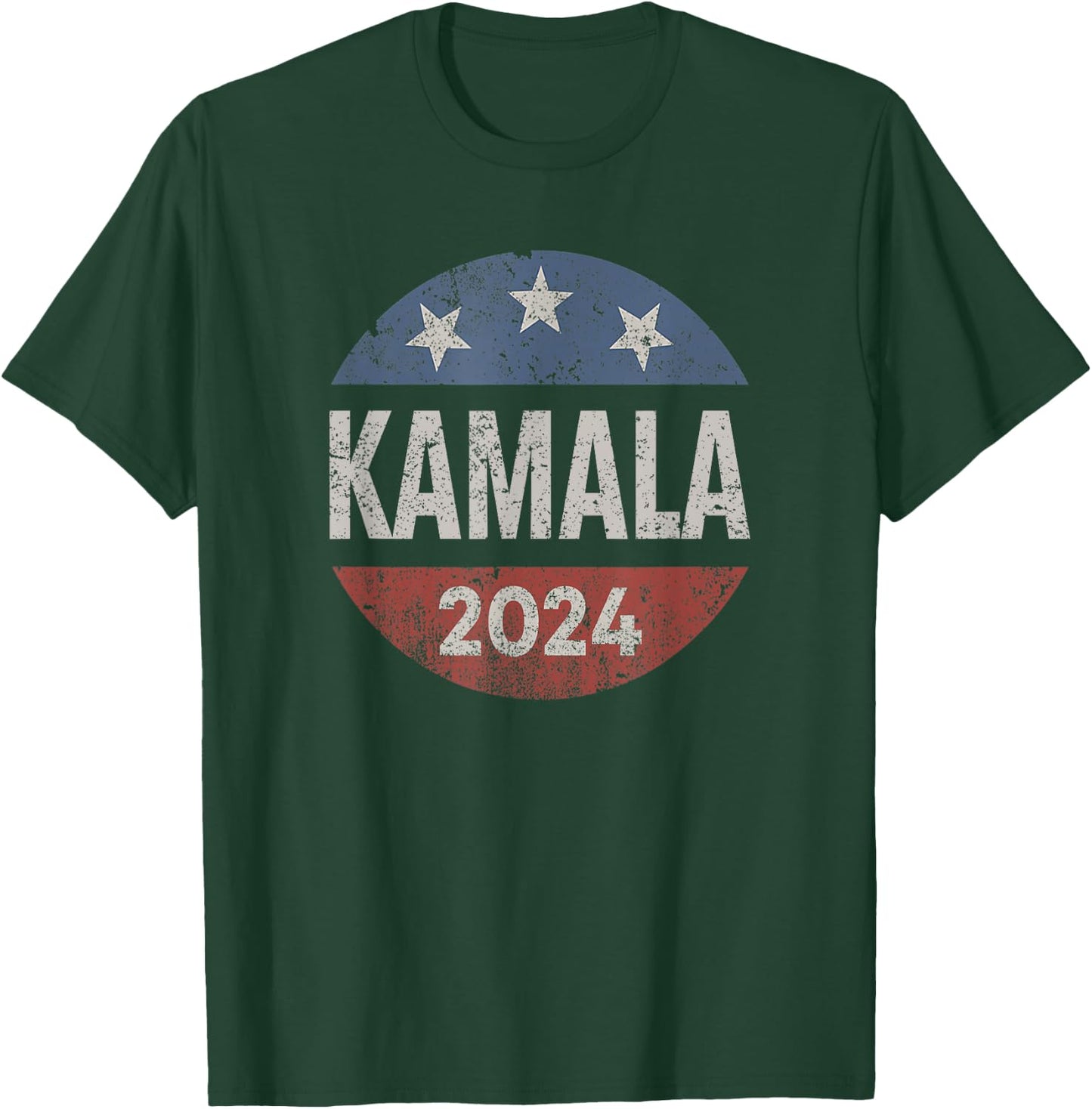 Retro Button Kamala Harris 2024 For President Campaign T-Shirt - T-Shirt | Forest