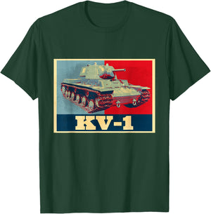KV-1 Tank Military WW2 Soviet Army WWII Tank Men's Goods Clothes Military T-Shirt - T-Shirt | Forest