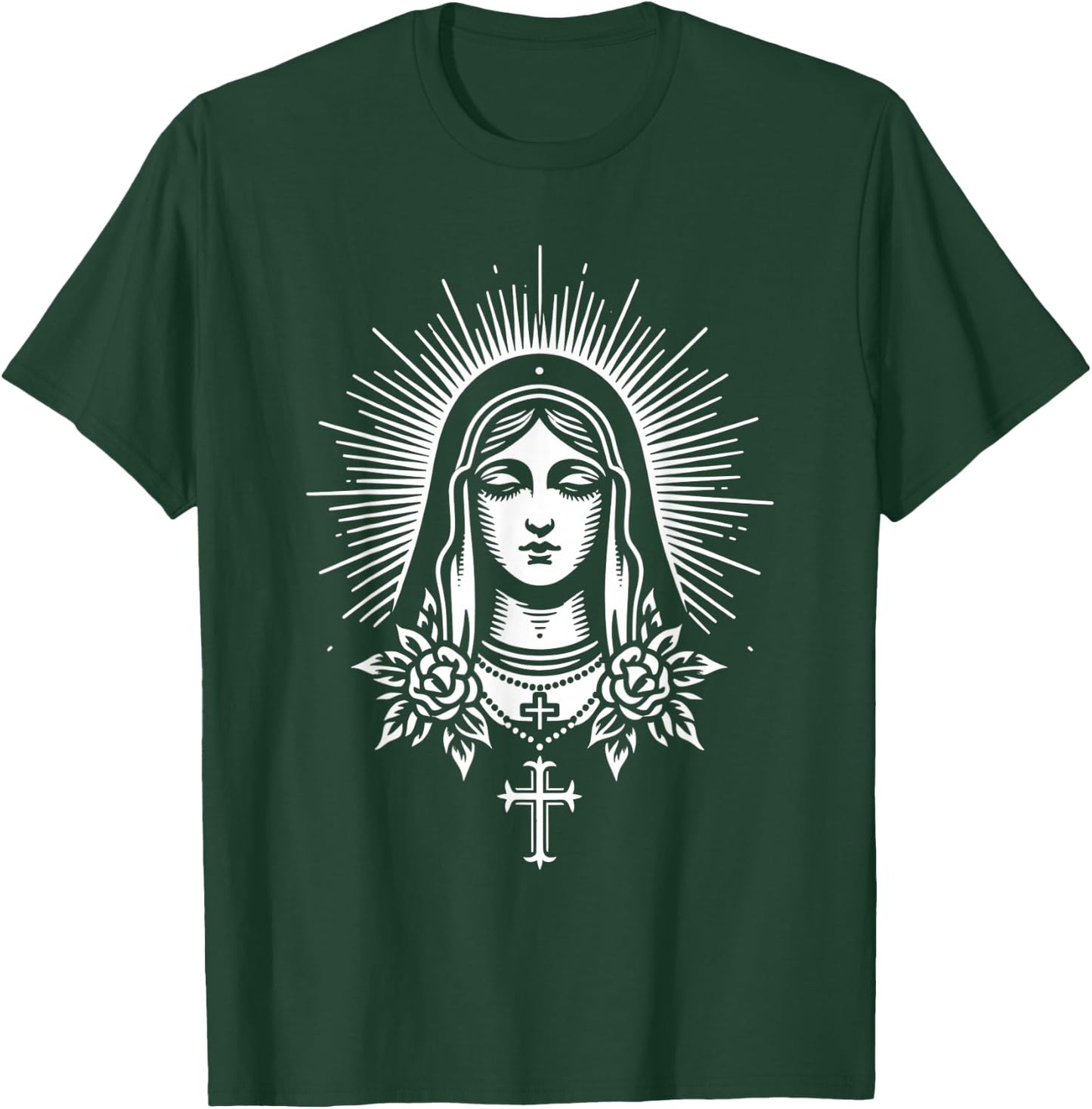 Mother Mary Mama Mary Traditional Tattoo Artist Inked T-Shirt - T-Shirt | Forest