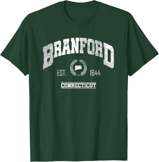 Branford CT | Connecticut | Vintage Throwback T-Shirt - T-Shirt | Forest