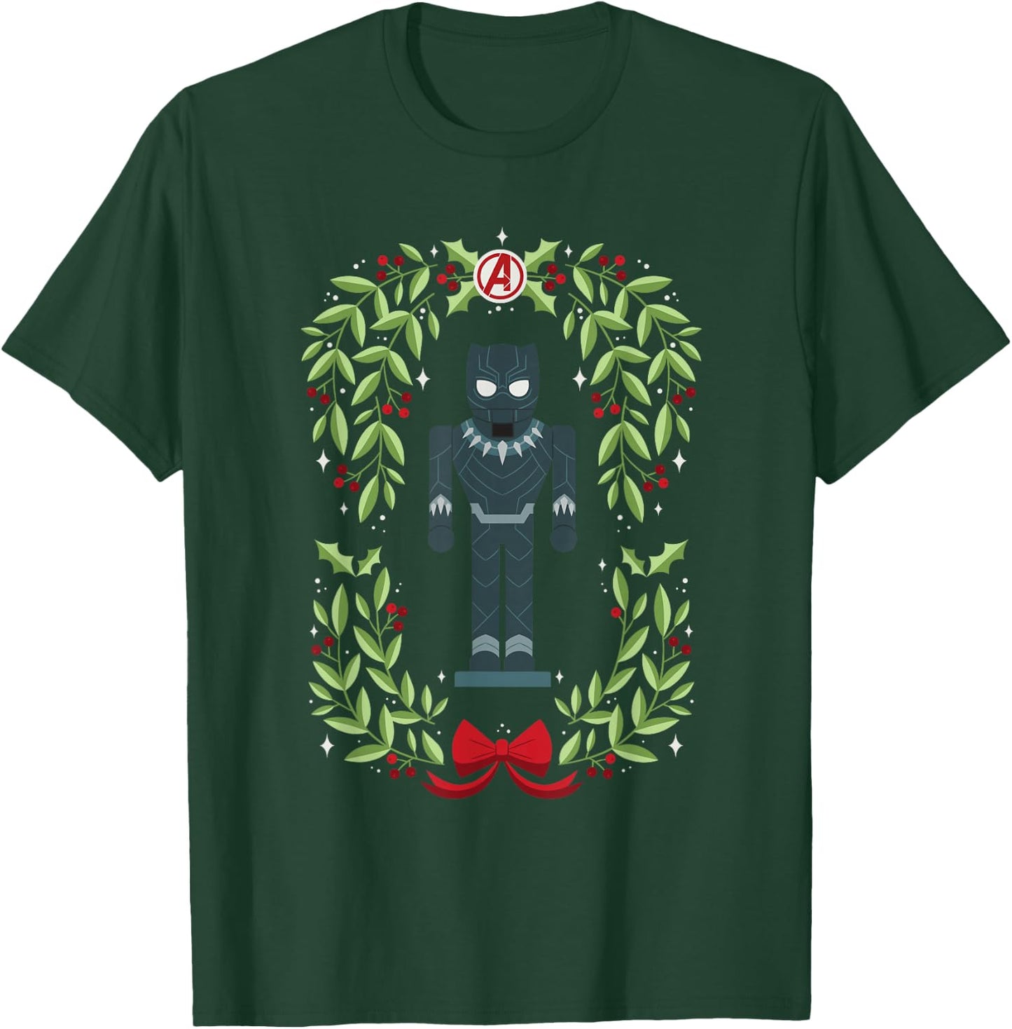 Marvel Holiday Christmas Avengers Black Panther Nutcracker T-Shirt - T-Shirt | Forest