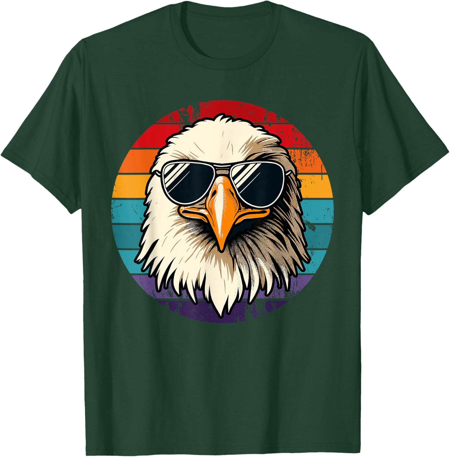 Bald Eagle in Sunglasses Men Women Kids Funny Eagle T-Shirt - T-Shirt | Forest
