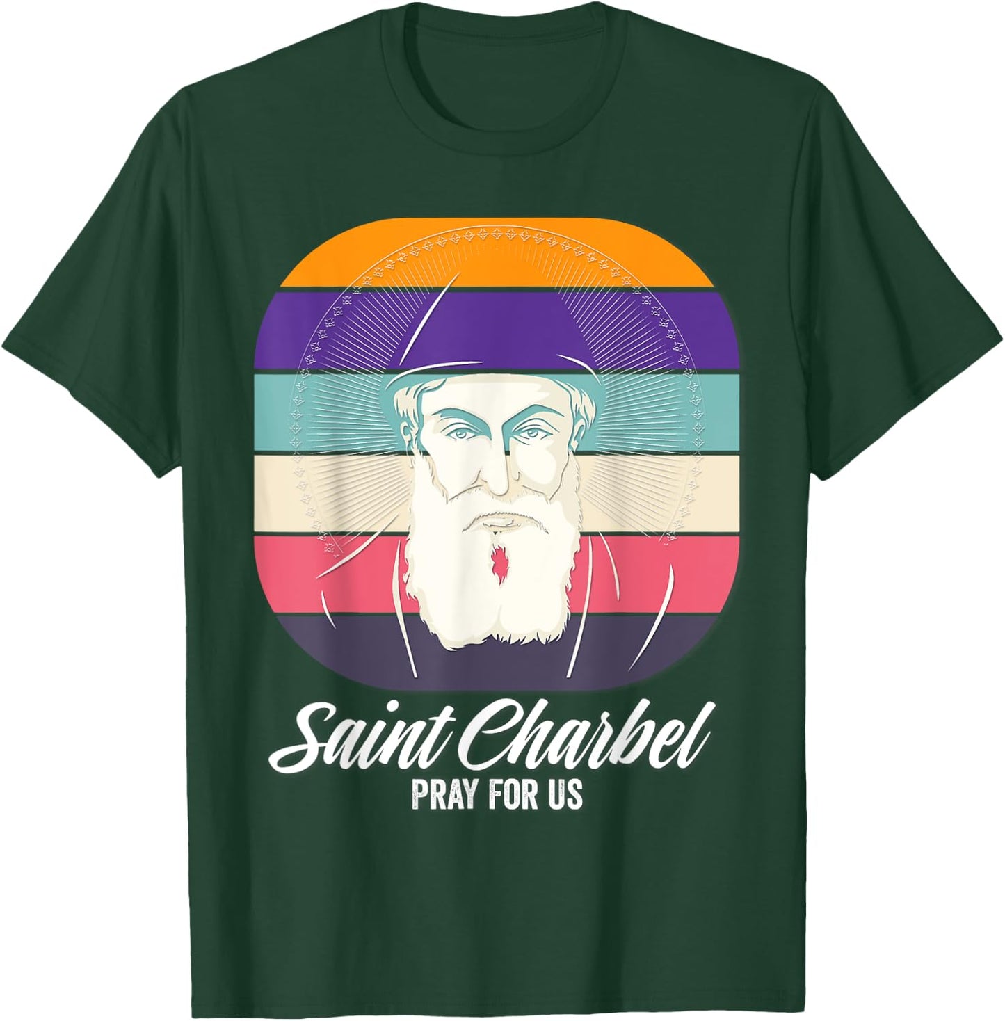 Saint Charbel Makhlouf Maronite Monk and Priest Catholic T-Shirt - T-Shirt | Forest