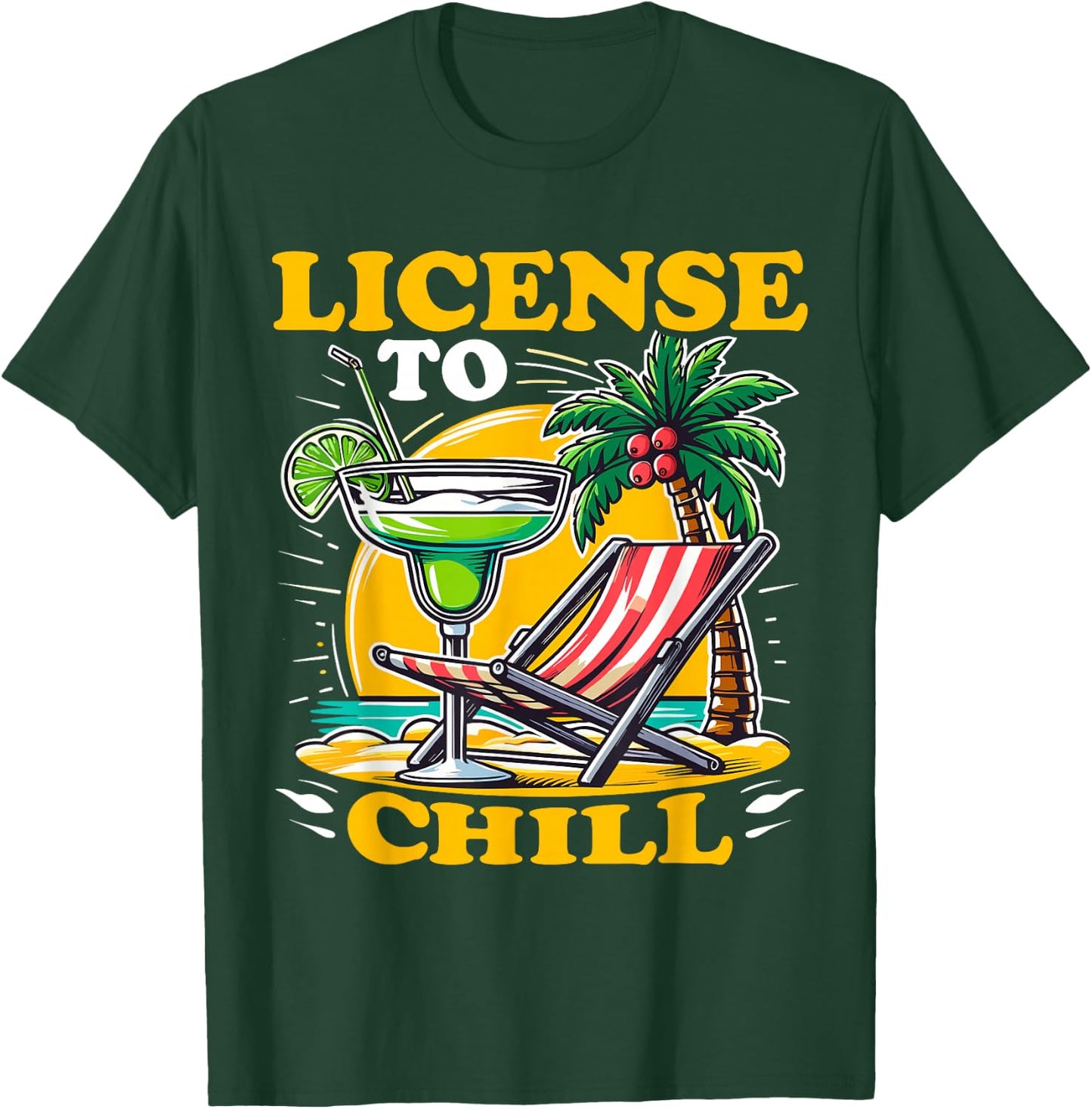 License to Chills Funny Cocktail T-Shirt - T-Shirt | Forest