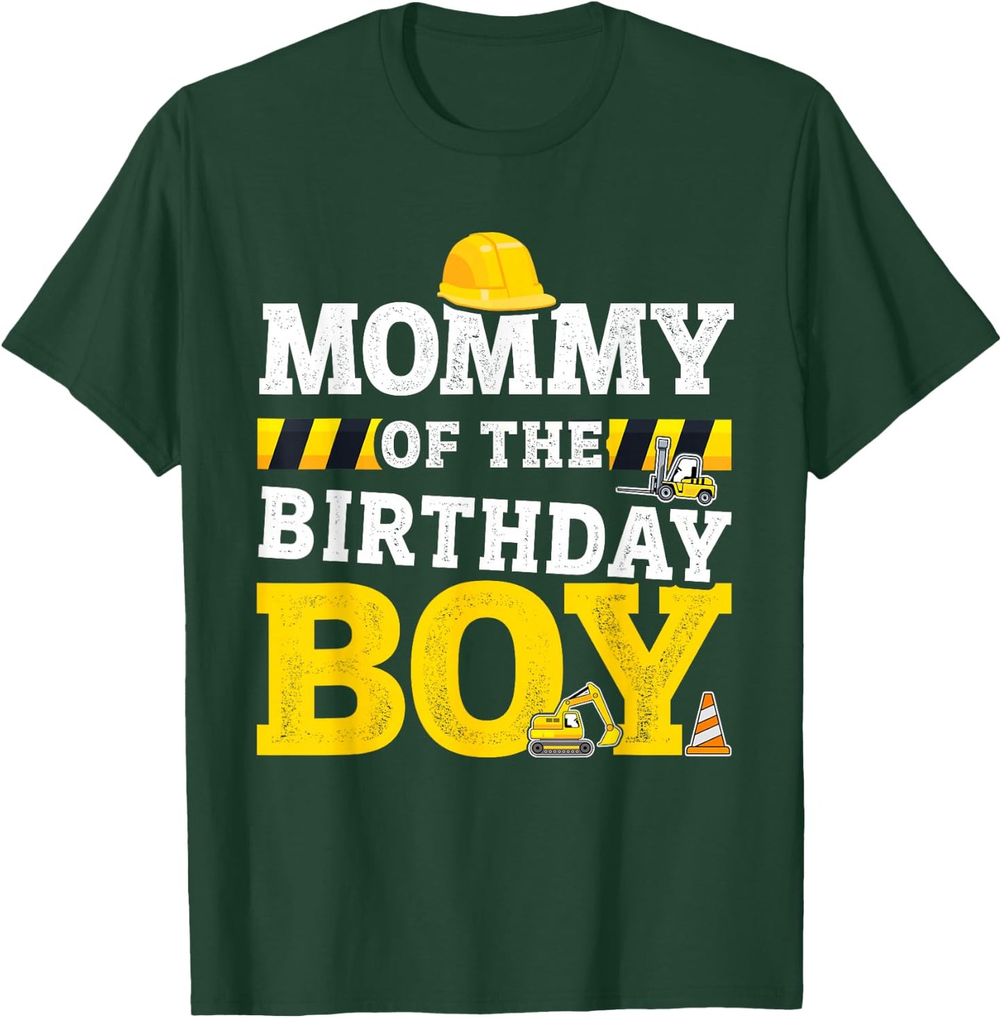 Mommy of the birthday boy matching family construction party T-Shirt - T-Shirt | Forest