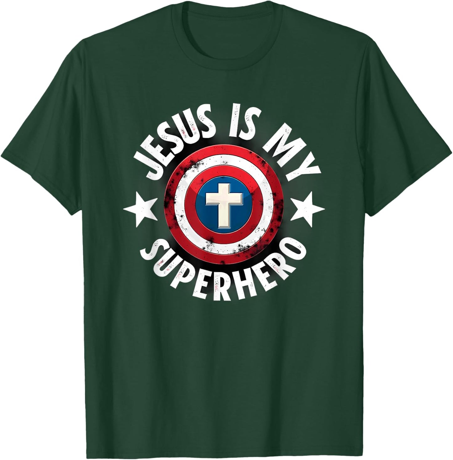 Jesus is My Superhero Christian T-Shirt - T-Shirt | Forest