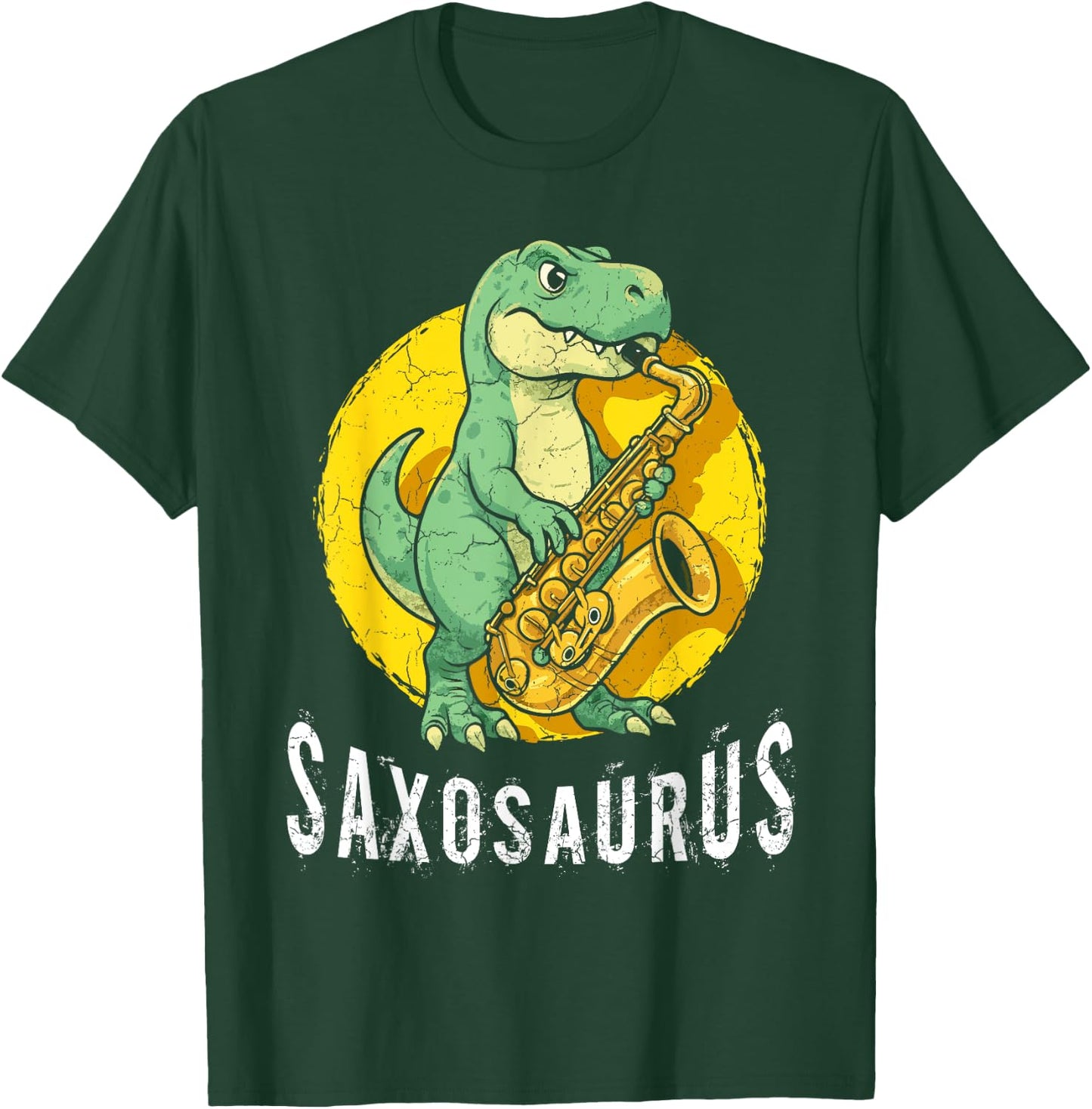 Saxosaurus Saxophone Player Saxophonist Jazz Music Lover T-Shirt - T-Shirt | Forest