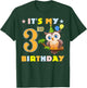Cute It's My 3rd Birthday Owl Birds 3 Years Old T-Shirt - T-Shirt | Forest