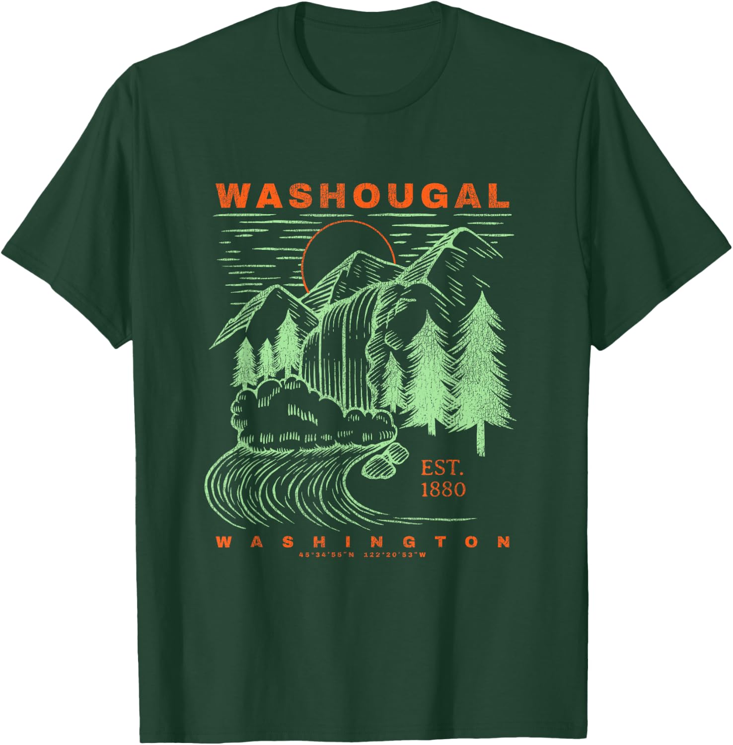 Washougal Washington Cool Travel Souvenir Rustic Washougal T-Shirt - T-Shirt | Forest