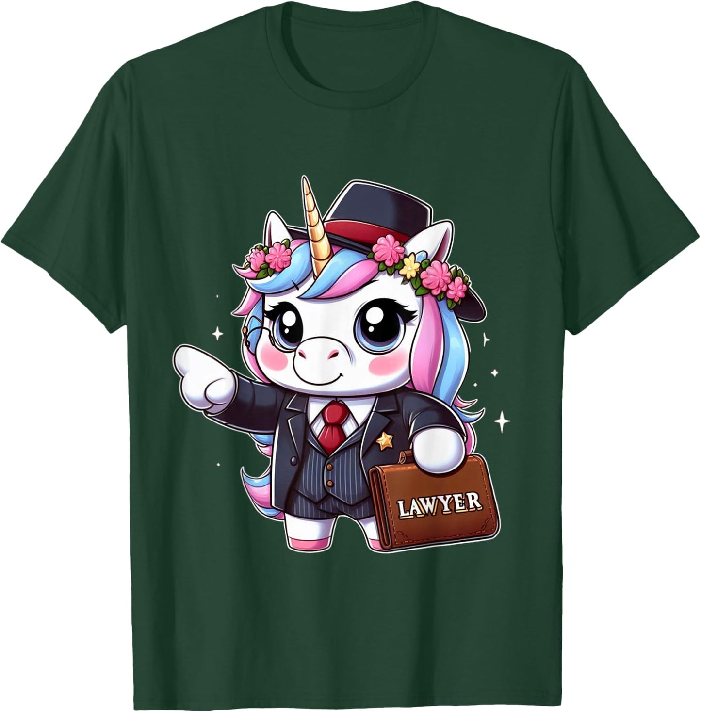 Lawyer Unicorn Kids Girls Women Rainbow Lawyers T-Shirt - T-Shirt | Forest