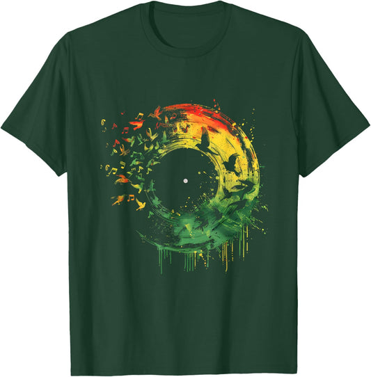 Rasta Reggae Vinyl Rastafari Roots Jamaican Music T-Shirt - T-Shirt | Forest