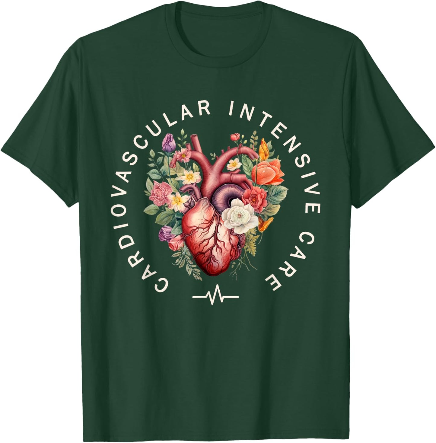 Cardiovascular Intensive Care Heart Cardiac ICU CVICU Nurse T-Shirt - T-Shirt | Forest