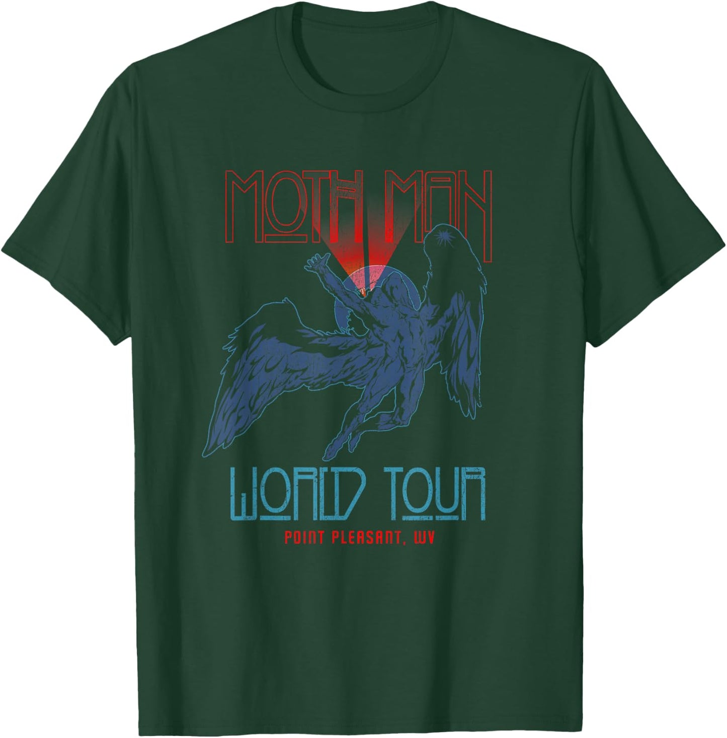 Cryptid Humanoid Alliance Vintage Mothman World Tour Black T-Shirt - T-Shirt | Forest