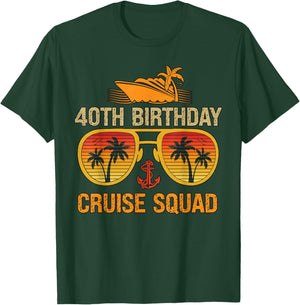 40 Years old Crew 40th Birthday Cruise Squad Matching Party T-Shirt - T-Shirt | Forest