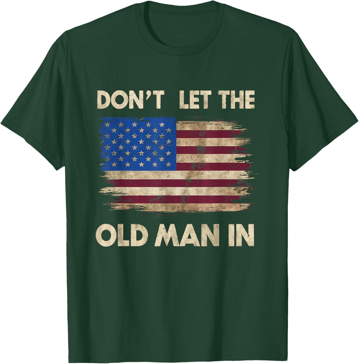 Don't Let The Old Man In Vintage USA American Flag Apparel T-Shirt - T-Shirt | Forest