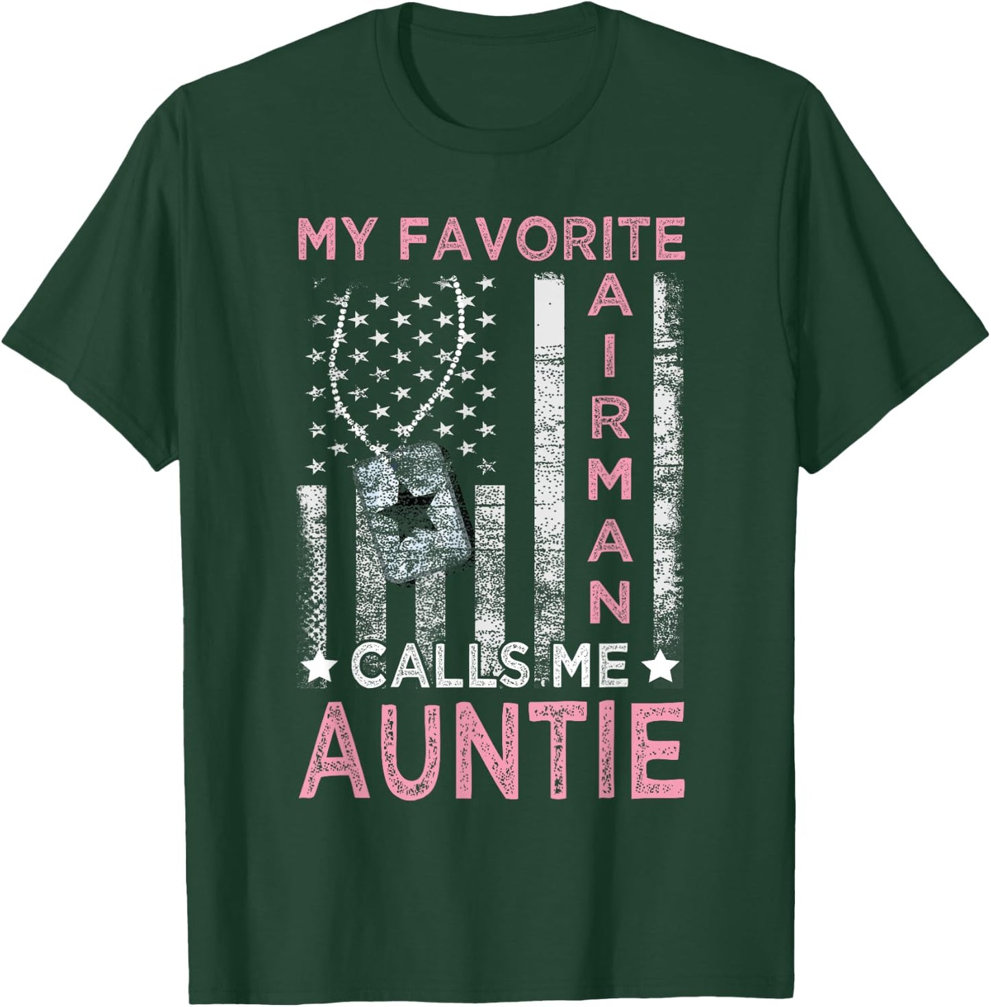 Proud Airman Auntie 4th Of July Independence Day Women's Auntie Airman Graduation - Black, Small T-Shirt - T-Shirt | Forest