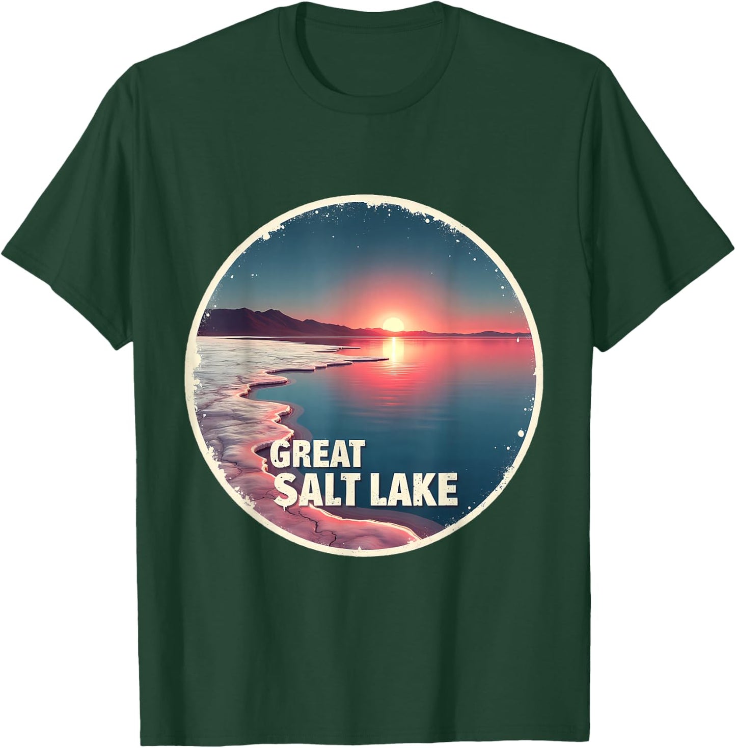 Great Salt Lake Scenic Sunset Tranquil Landscape T-Shirt - T-Shirt | Forest