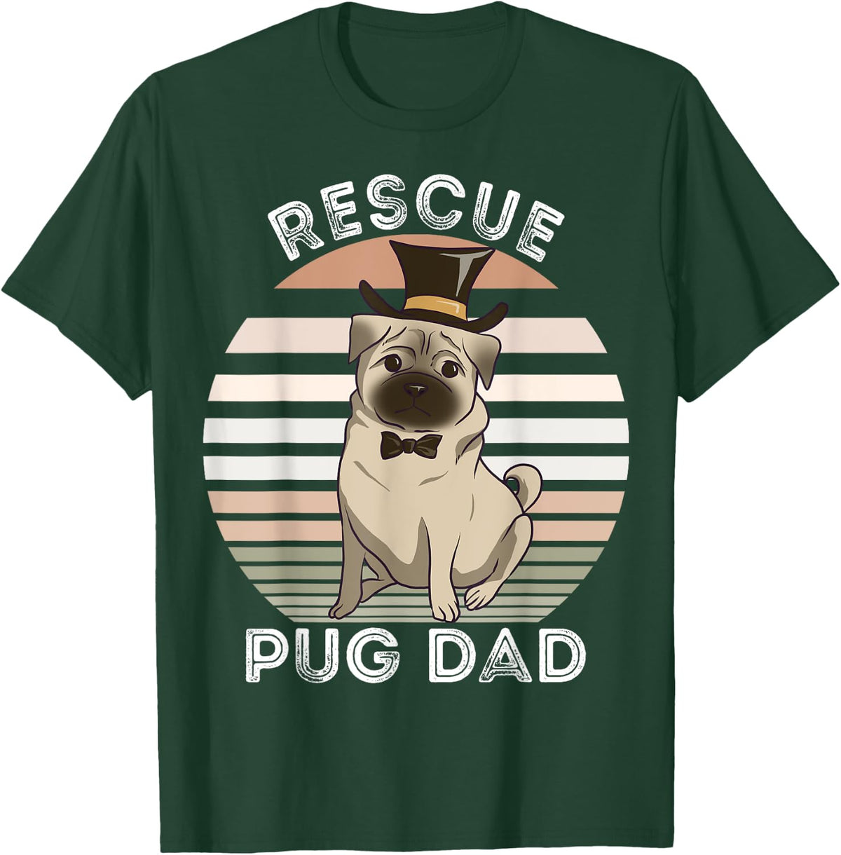 Rescue Pug Dad Funny Vintage Dog Lovers Men Women Kids T-Shirt - T-Shirt | Forest