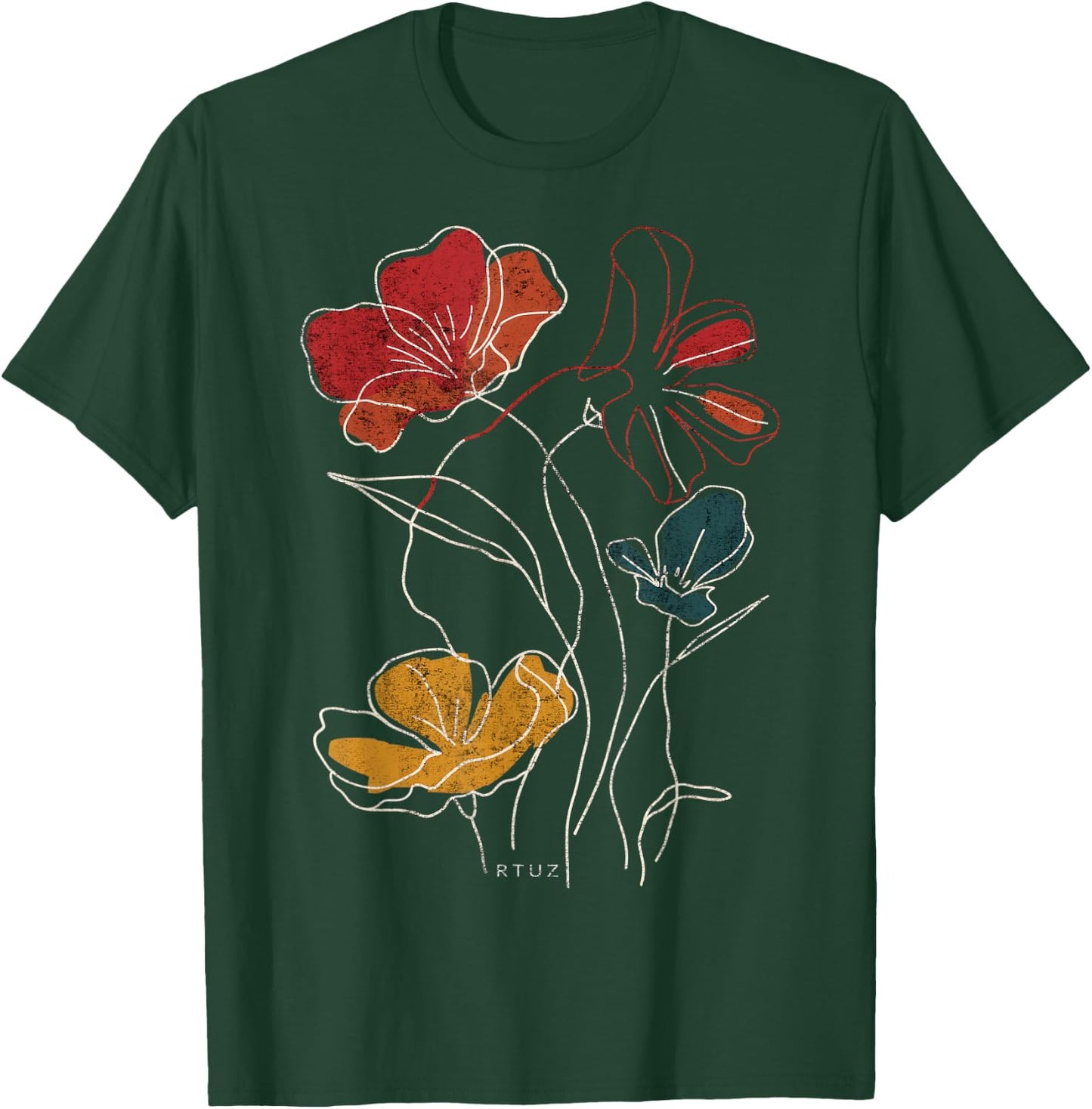 Boho Style Floral Pastel Design Flowers Hipster Streetwear T-Shirt - T-Shirt | Forest