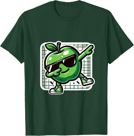 Funny Dab Apple Dancing Dabbing Fruit Meme T-Shirt - T-Shirt | Forest