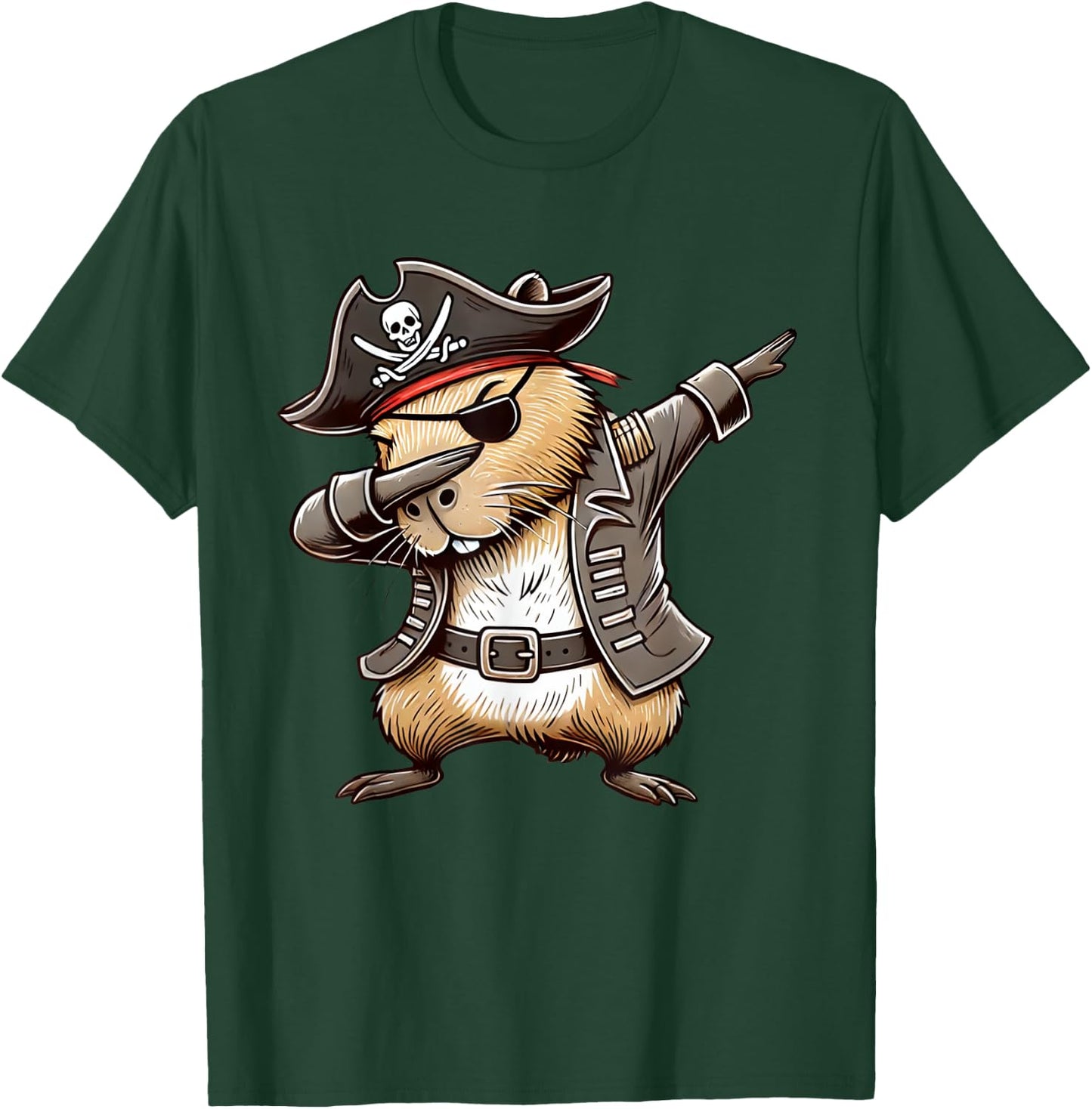 Pirate Capybara Dabbing Halloween Party Costume T-Shirt - T-Shirt | Forest