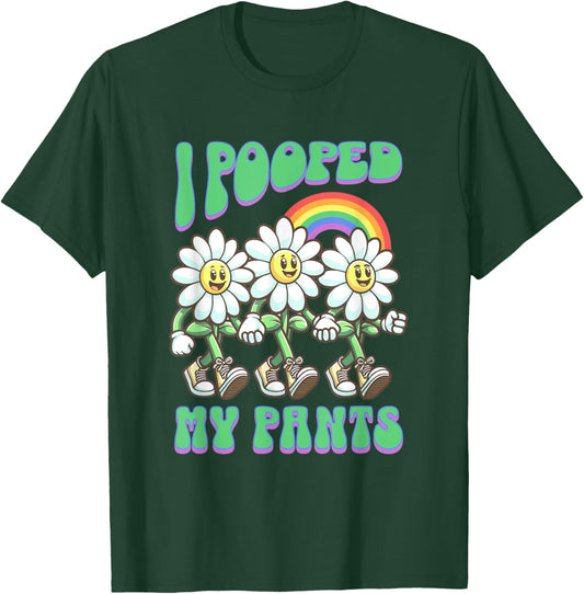I Pooped My Pants Funny Flowers Toilet Adult Humor Meme T-Shirt - T-Shirt | Forest