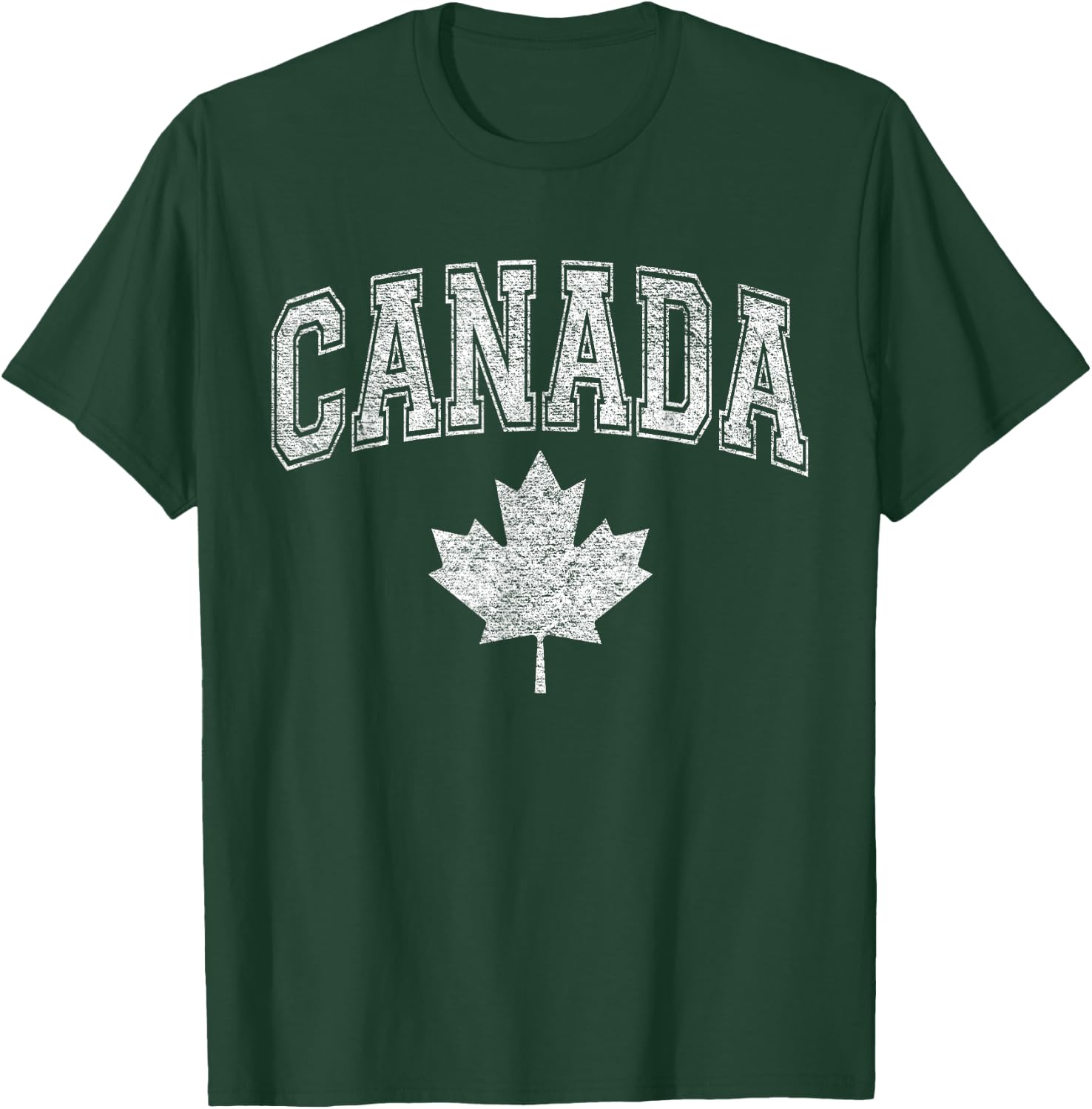 Canada Athletic Team Sports Flag Varsity Style Maple Leaf T-Shirt - T-Shirt | Forest