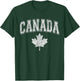 Canada Athletic Team Sports Flag Varsity Style Maple Leaf T-Shirt - T-Shirt | Forest