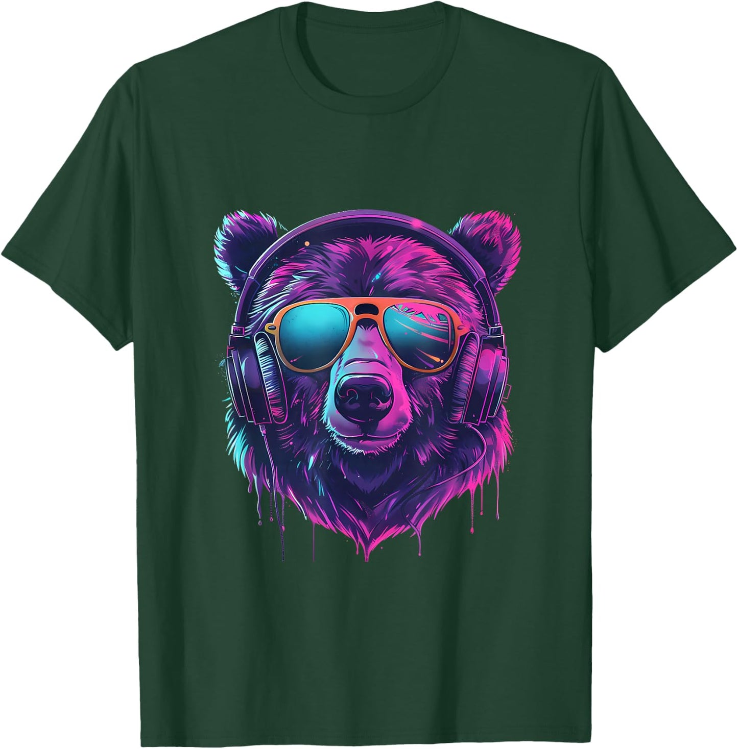 DJ Bear EDM Music Headphones Bear Lover Techno Beatmaker T-Shirt - T-Shirt | Forest
