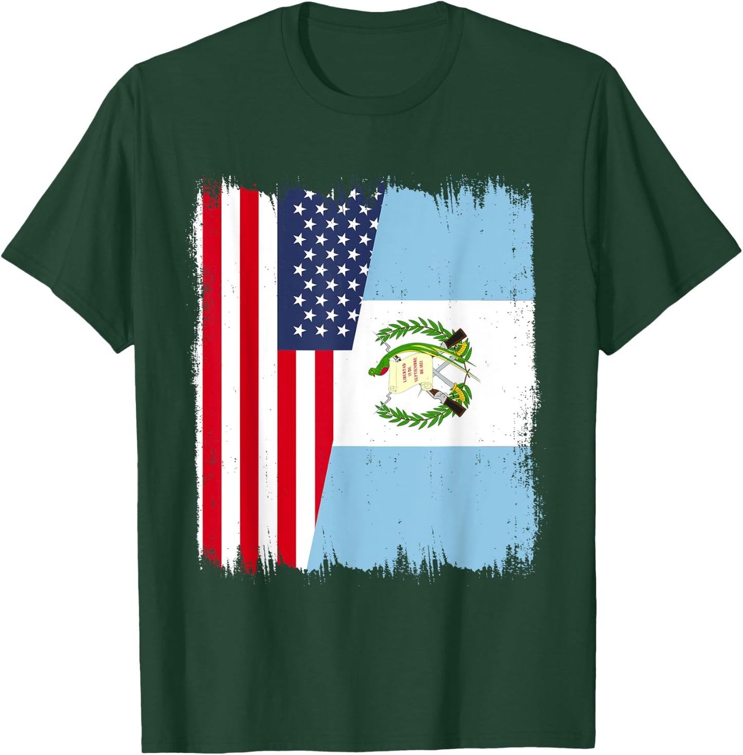 America Guatemala Flag American Guatemalan Roots Pride T-Shirt - T-Shirt | Forest