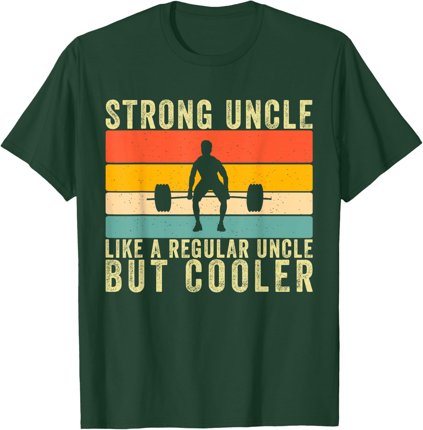 Workout Strong Uncle Design Weightlifting Uncle T-Shirt - T-Shirt | Forest