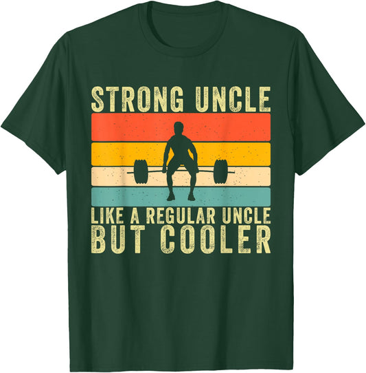 Workout Strong Uncle Design Weightlifting Uncle T-Shirt - T-Shirt | Forest
