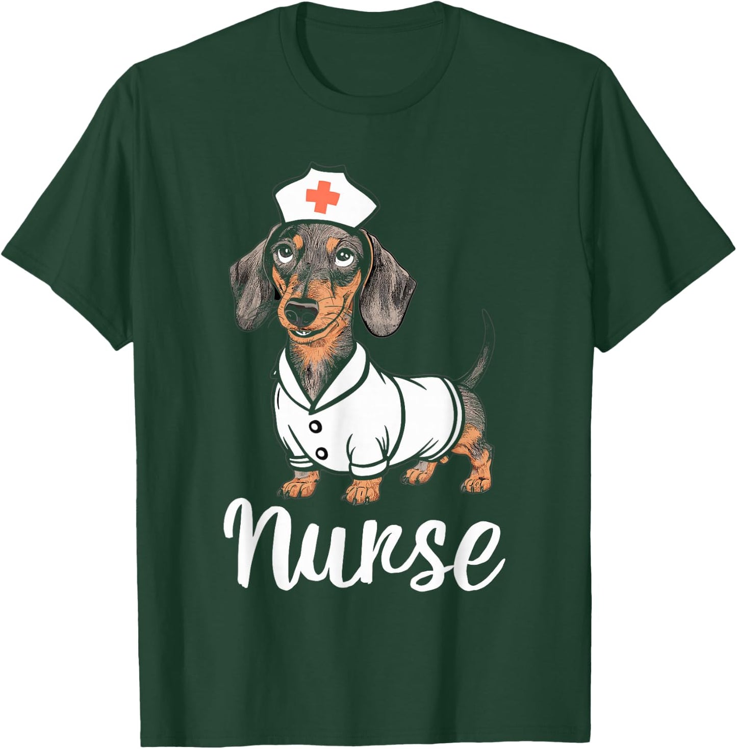 Nurse Dachshunds In Costumes Adorable Nurse T-Shirt - T-Shirt | Forest