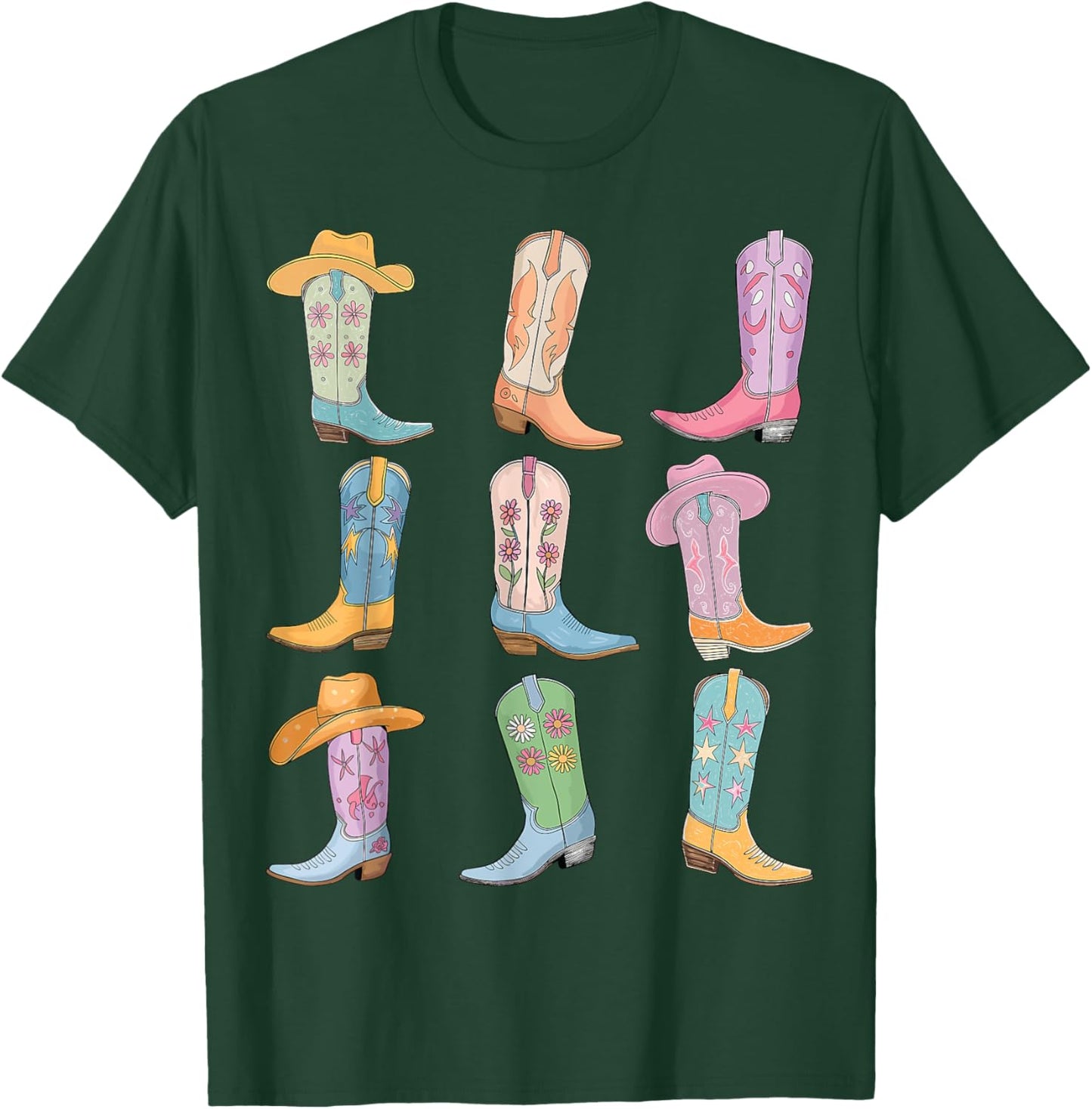 Cowgirl Boots Let's Go Girls Western Cowgirl Cowboy Country T-Shirt - T-Shirt | Forest