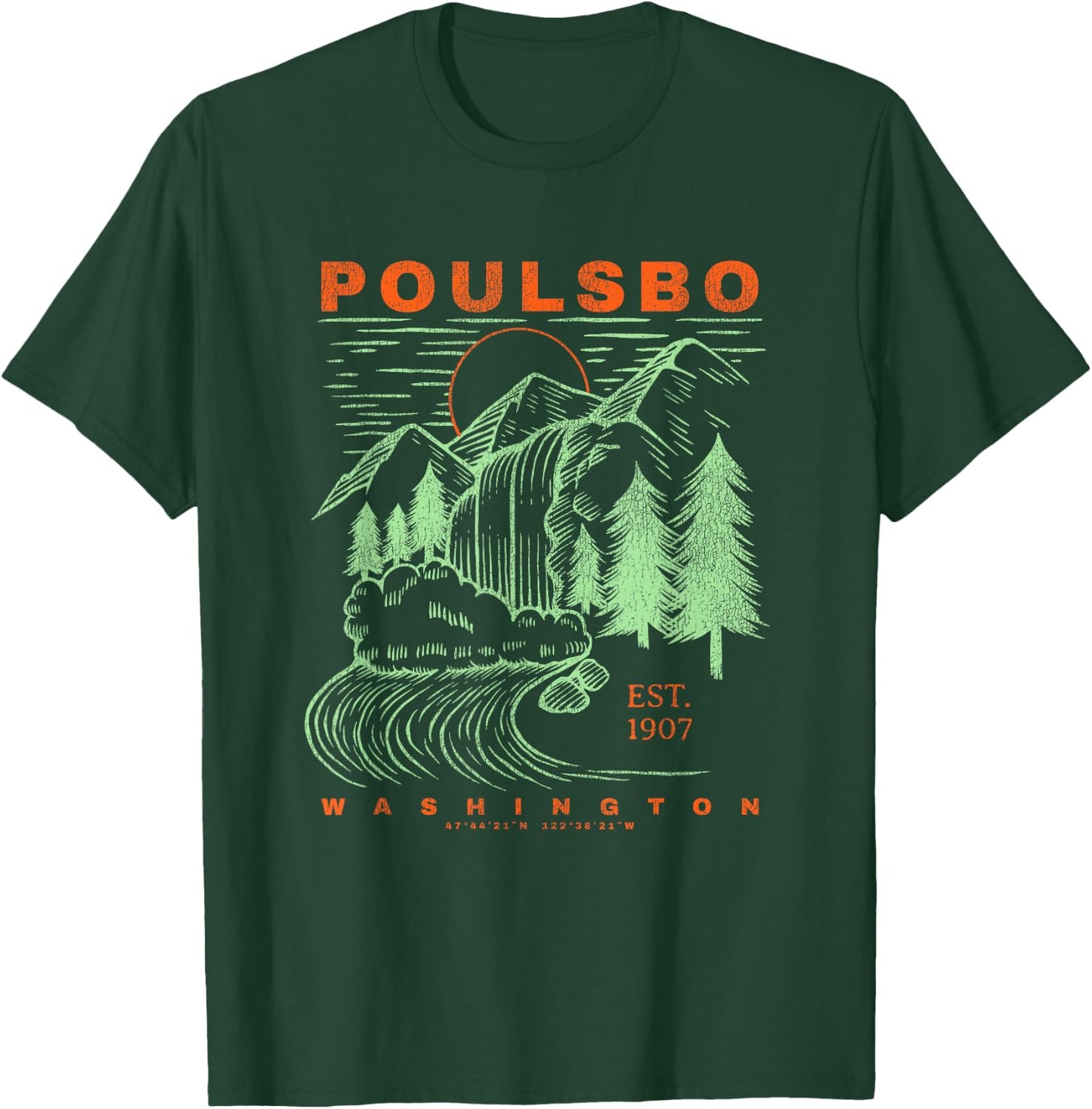 Poulsbo Washington Cool Travel Souvenir Rustic Poulsbo T-Shirt - T-Shirt | Forest